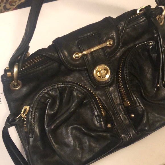 Botkier Black leather bag with gold accent